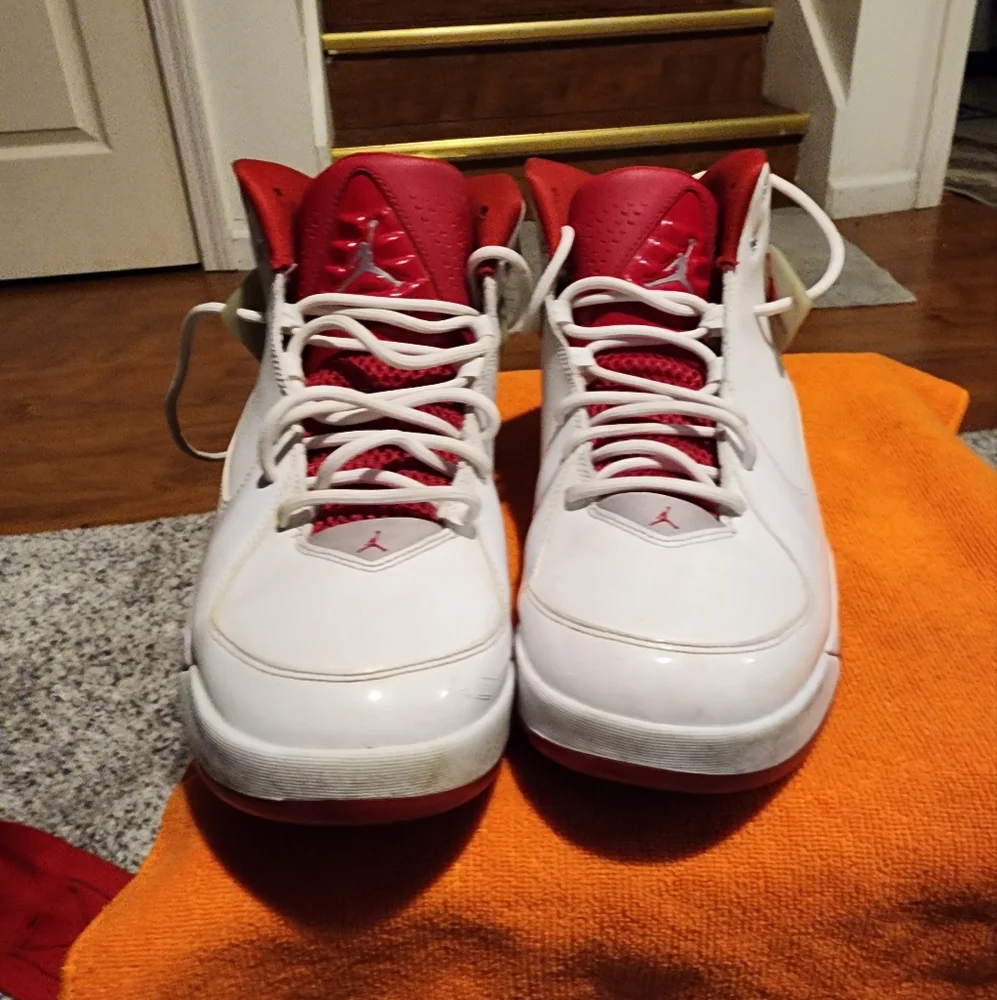 Jordan AIR White and Red Athletic Sneakers More Pic